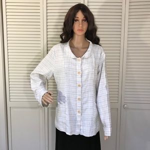 FLAX 100% Linen Women's 3/4 Sleeve Shirt in a Large (14-18)